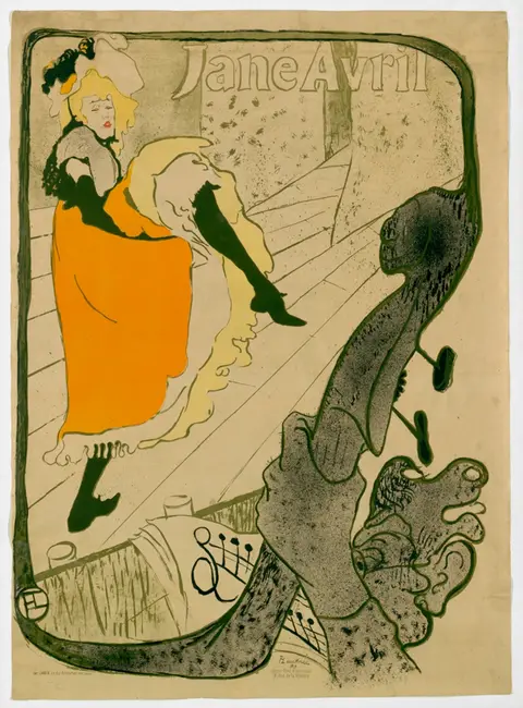 A dancer lifting her skirt beside a musician's hand and bass